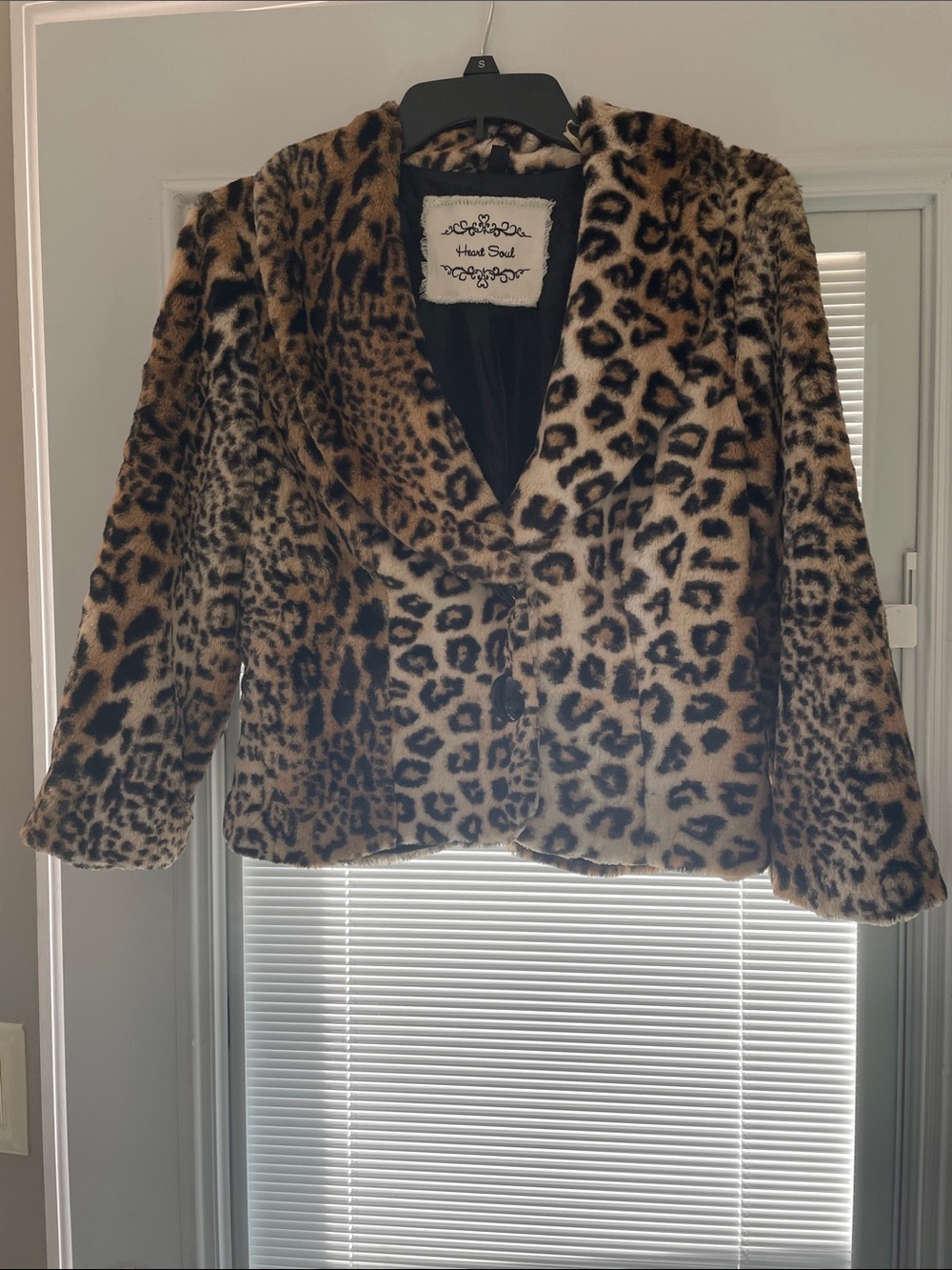 HeartSoul Leopard Print Faux Fur Jacket - Brown & Black